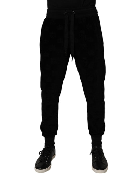 Dolce & Gabbana Black Cotton Jogger Men Sweatpants Pants – IT48 | M par Dolce & Gabbana | Disponible sur Sandy Store ByNet