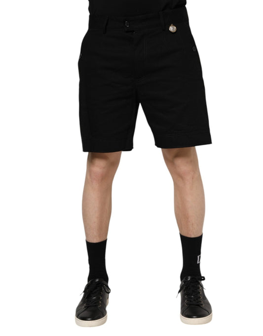 Dolce & Gabbana Black Cotton Knee Length Men Bermuda Shorts – IT48 | M par Dolce & Gabbana | Disponible sur Sandy Store ByNet