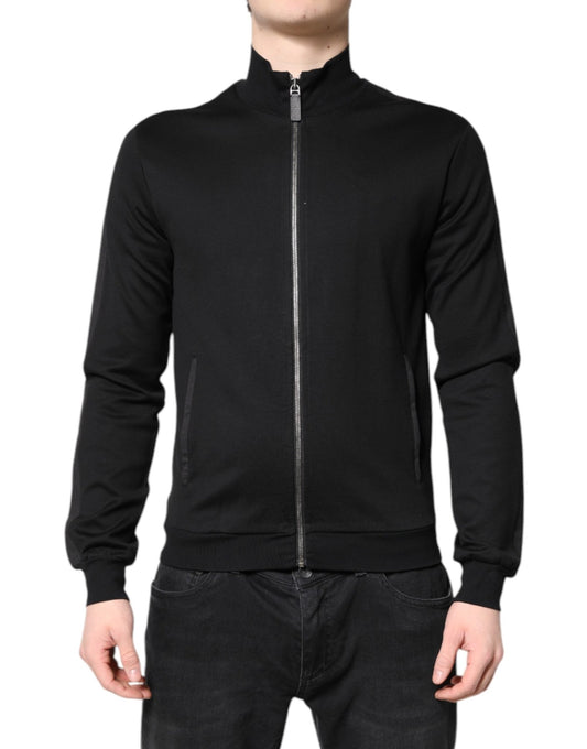 Dolce & Gabbana Black Cotton Logo Full Zip Men Bomber Jacket – IT48 | M par Dolce & Gabbana | Disponible sur Sandy Store ByNet