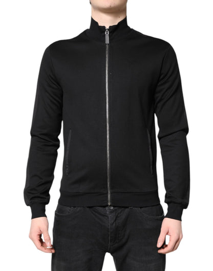 Dolce & Gabbana Black Cotton Logo Full Zip Men Bomber Jacket – IT48 | M par Dolce & Gabbana | Disponible sur Sandy Store ByNet