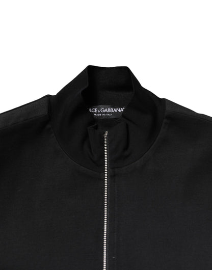 Dolce & Gabbana Black Cotton Logo Full Zip Men Bomber Jacket – IT48 | M par Dolce & Gabbana | Disponible sur Sandy Store ByNet