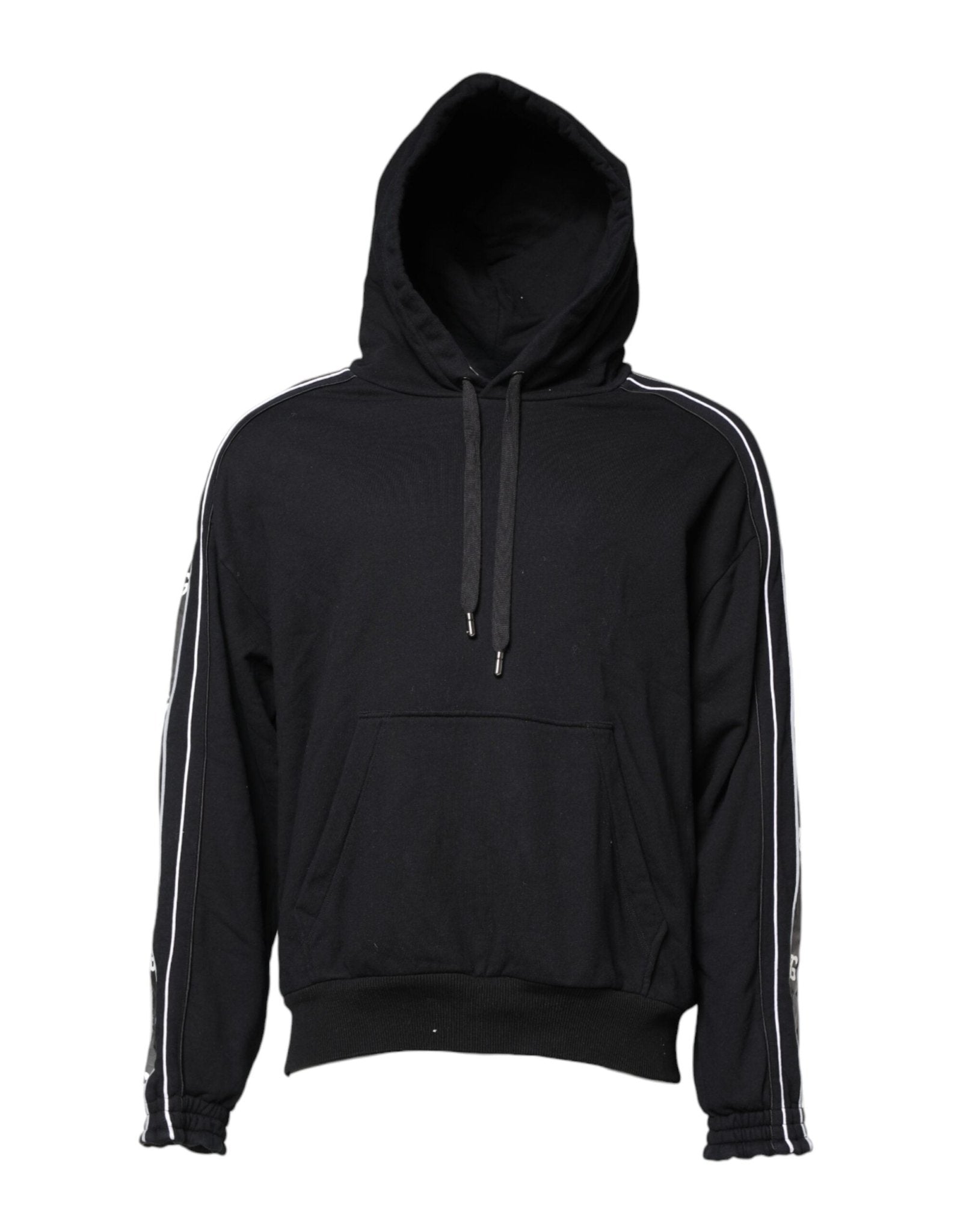 Dolce & Gabbana Black Cotton Logo Hooded Sweatshirt Sweater – IT50 | L par Dolce & Gabbana | Disponible sur Sandy Store ByNet