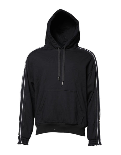 Dolce & Gabbana Black Cotton Logo Hooded Sweatshirt Sweater – IT50 | L par Dolce & Gabbana | Disponible sur Sandy Store ByNet