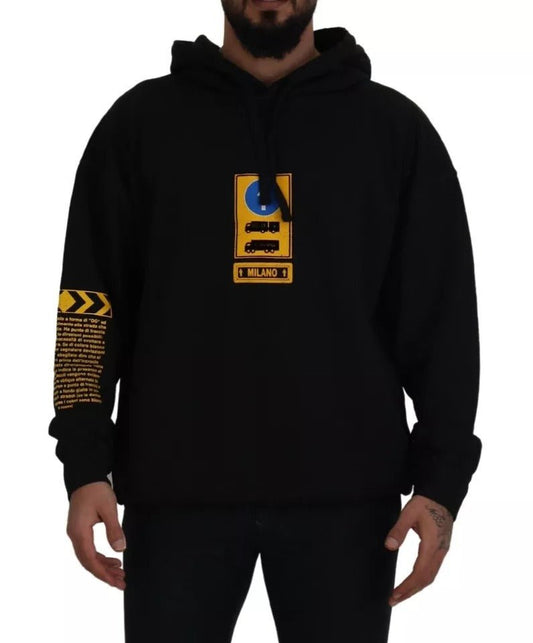 Dolce & Gabbana Black Cotton Logo Hooded Sweatshirt Sweater – IT46 | S par Dolce & Gabbana | Disponible sur Sandy Store ByNet