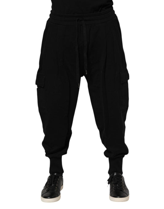 Dolce & Gabbana Black Cotton Logo Jogger Sweatpants Pants – IT56 | XXL par Dolce & Gabbana | Disponible sur Sandy Store ByNet