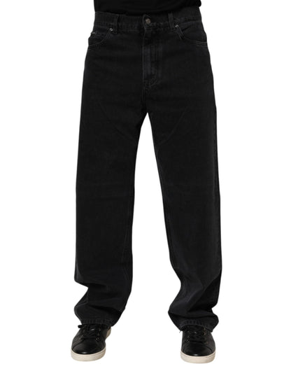 Dolce & Gabbana Black Cotton Logo Men Mid Waist Denim Jeans – IT48 | M par Dolce & Gabbana | Disponible sur Sandy Store ByNet