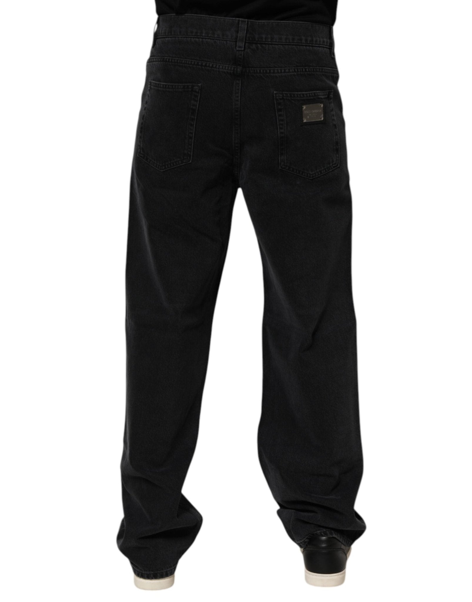 Dolce & Gabbana Black Cotton Logo Men Mid Waist Denim Jeans – IT48 | M par Dolce & Gabbana | Disponible sur Sandy Store ByNet