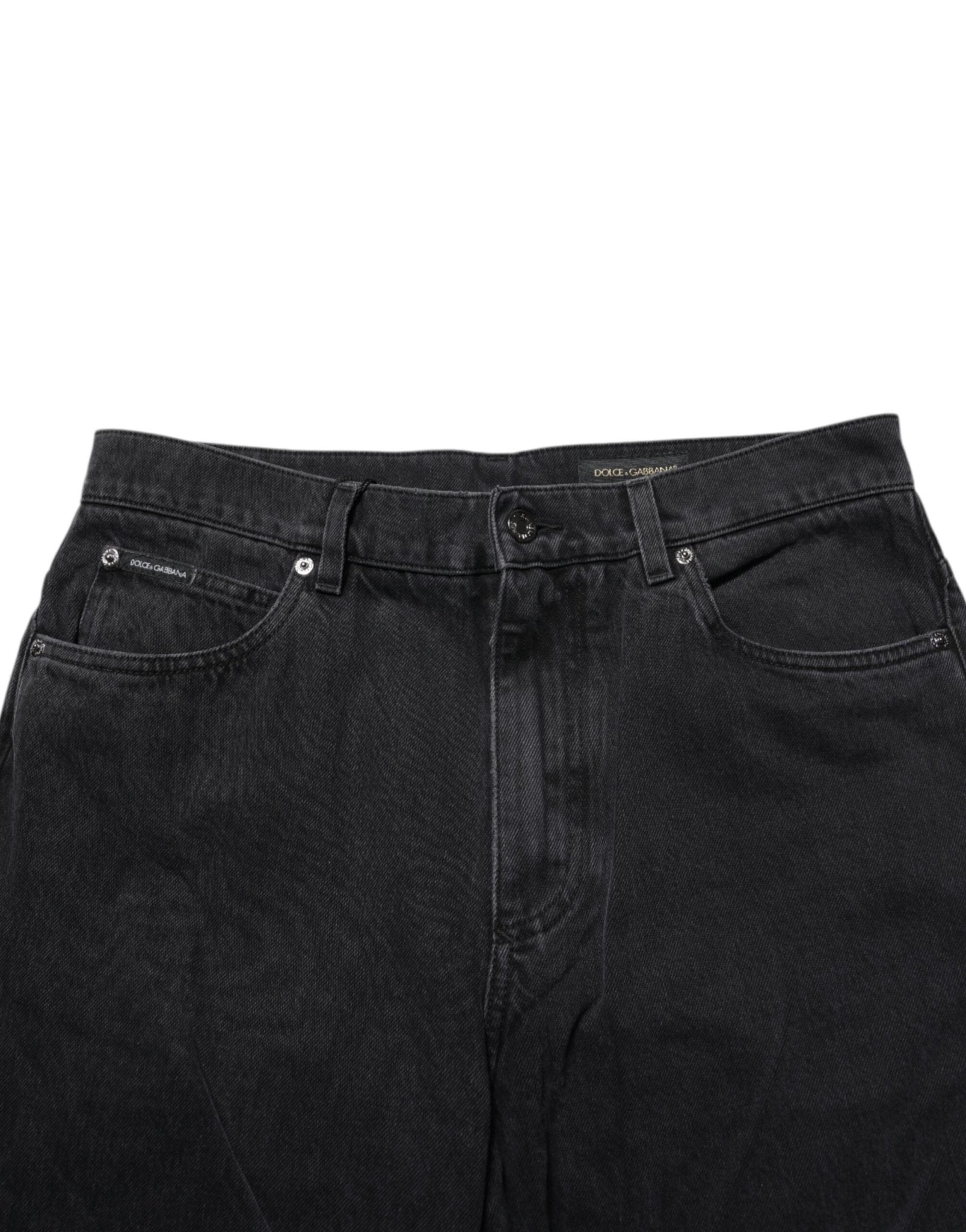 Dolce & Gabbana Black Cotton Logo Men Mid Waist Denim Jeans – IT48 | M par Dolce & Gabbana | Disponible sur Sandy Store ByNet