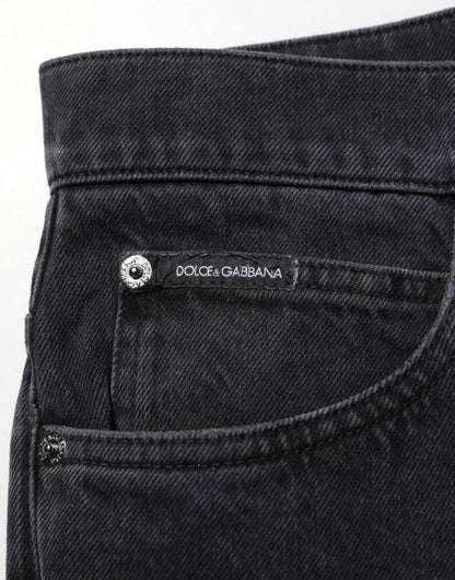 Dolce & Gabbana Black Cotton Logo Men Mid Waist Denim Jeans – IT48 | M par Dolce & Gabbana | Disponible sur Sandy Store ByNet