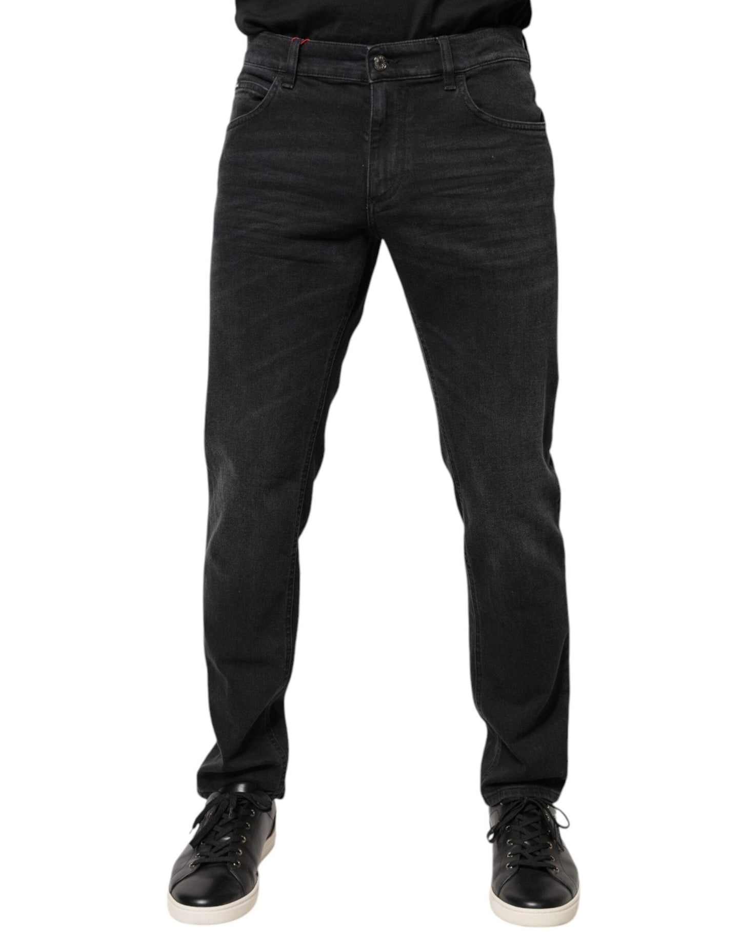 Dolce & Gabbana Black Cotton Logo Plaque Regular Denim Jeans – IT48 | M par Dolce & Gabbana | Disponible sur Sandy Store ByNet