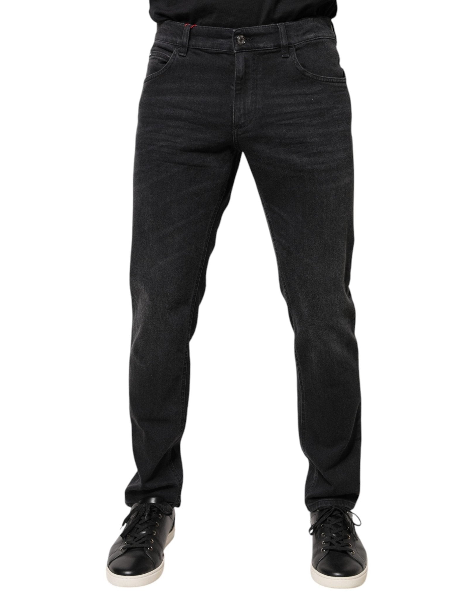 Dolce & Gabbana Black Cotton Logo Plaque Regular Denim Jeans – IT48 | M par Dolce & Gabbana | Disponible sur Sandy Store ByNet