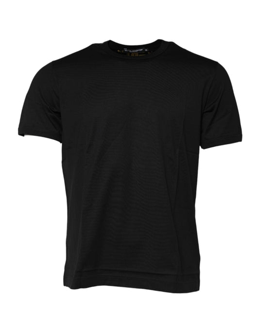 Dolce & Gabbana Black Cotton Logo Print Crew Neck T-shirt – IT50 | L par Dolce & Gabbana | Disponible sur Sandy Store ByNet
