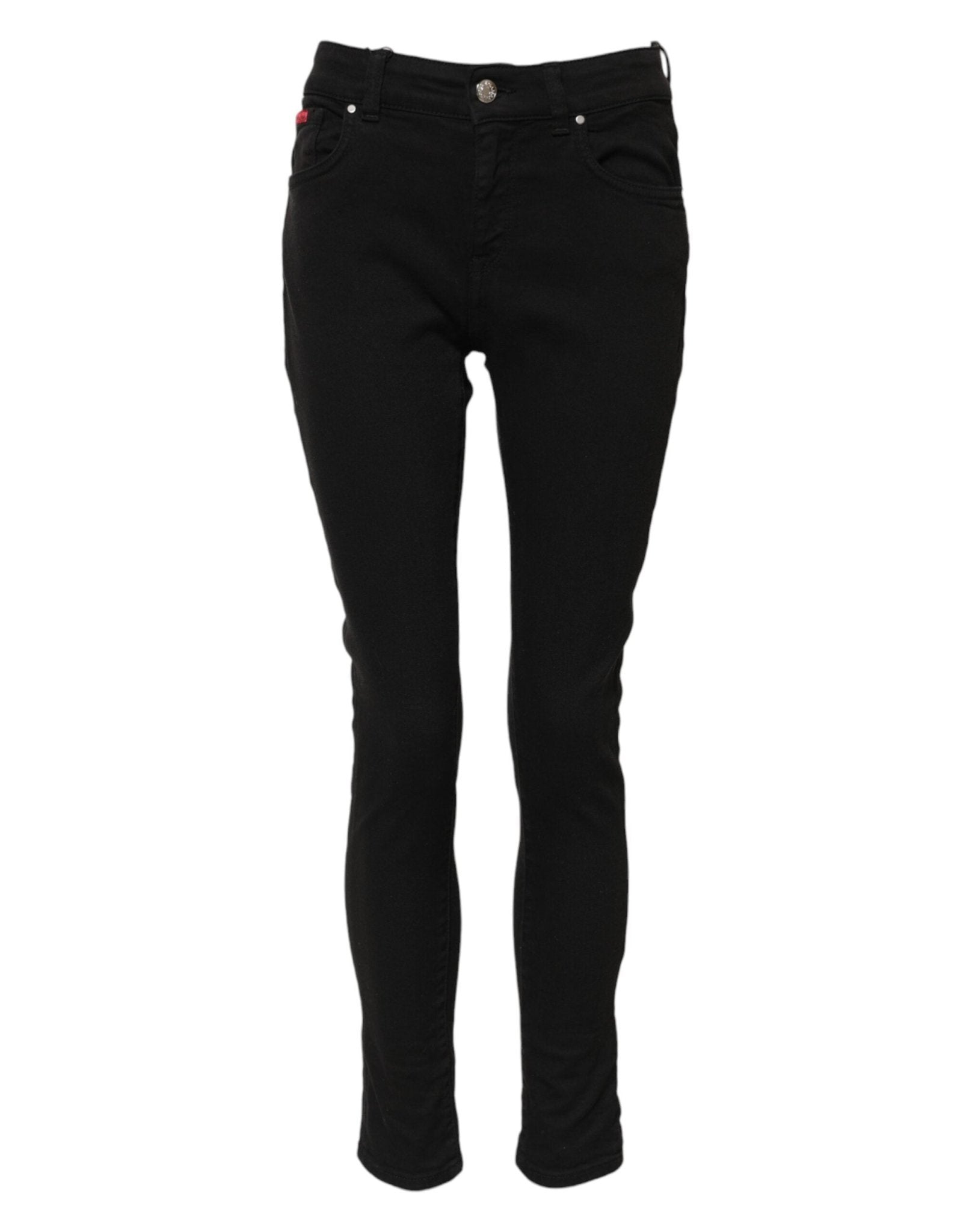Dolce & Gabbana Black Cotton Logo Skinny Mid Waist Denim Jeans – IT38 | XS par Dolce & Gabbana | Disponible sur Sandy Store ByNet