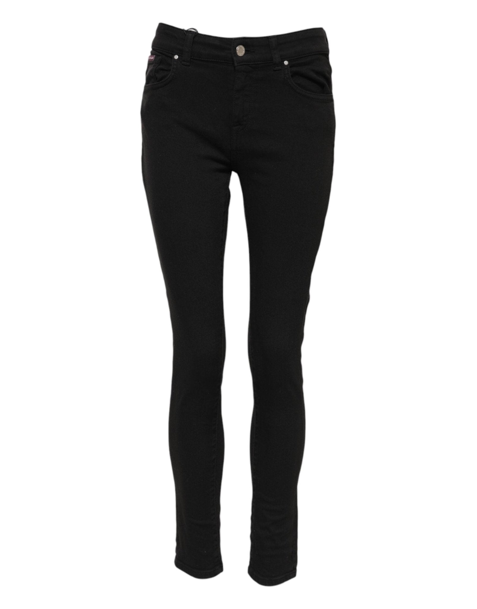 Dolce & Gabbana Black Cotton Logo Skinny Mid Waist Denim Jeans – IT38 | XS par Dolce & Gabbana | Disponible sur Sandy Store ByNet