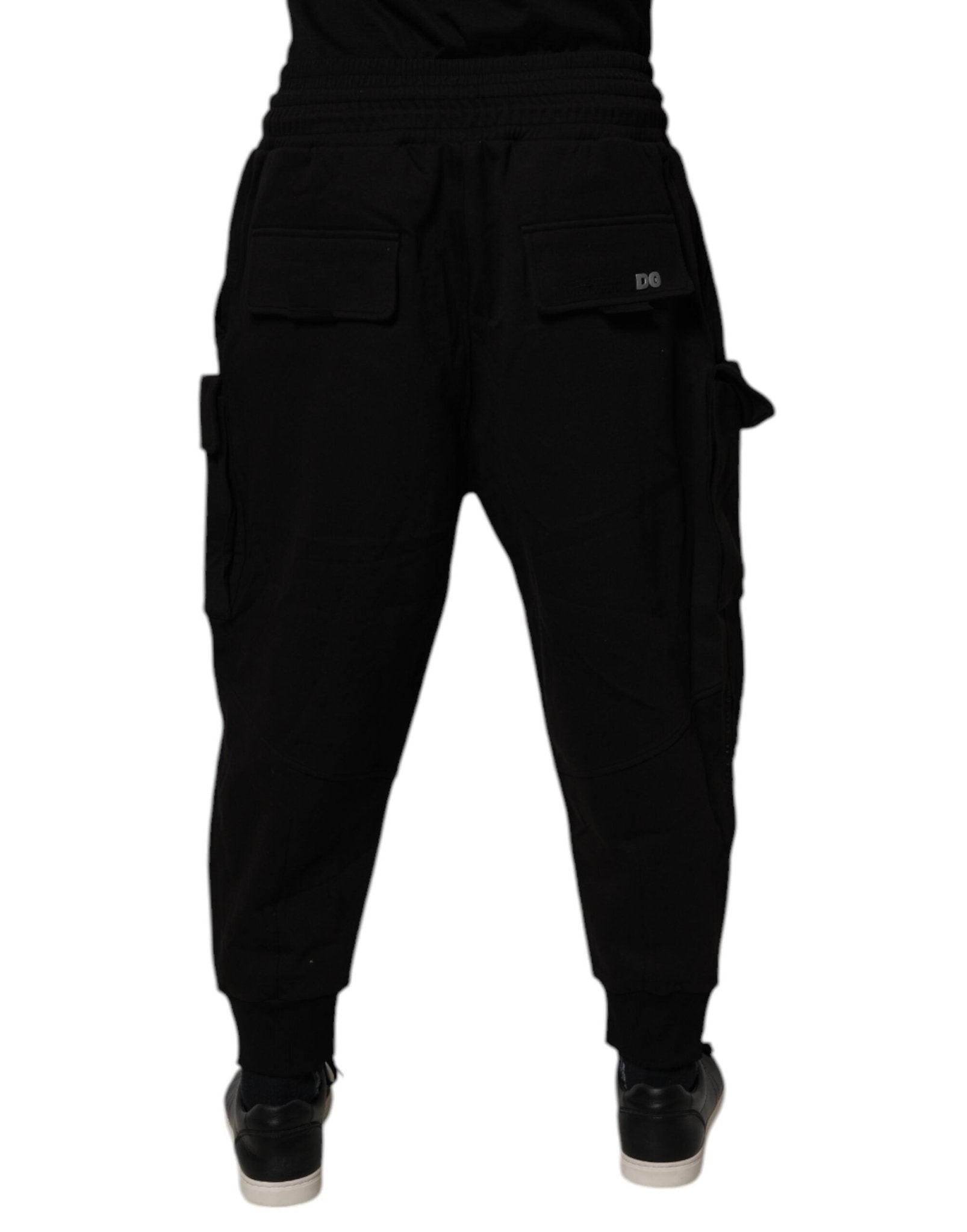 Dolce & Gabbana Black Cotton Men Cargo Jogger Sweatpants Pants - Sandy Store ByNet