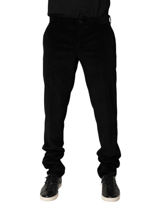 Dolce & Gabbana Black Cotton Men Dress Formal Trouser Pants – IT50 | L par Dolce & Gabbana | Disponible sur Sandy Store ByNet