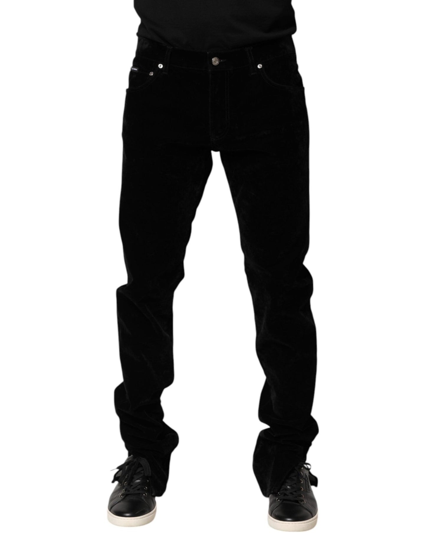 Dolce & Gabbana Black Cotton Men Dress Formal Trouser Pants – IT52 | XL par Dolce & Gabbana | Disponible sur Sandy Store ByNet