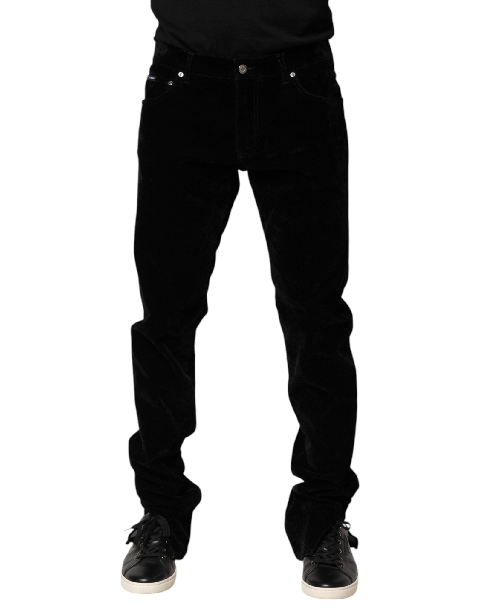 Dolce & Gabbana Black Cotton Men Dress Formal Trouser Pants – IT52 | XL par Dolce & Gabbana | Disponible sur Sandy Store ByNet