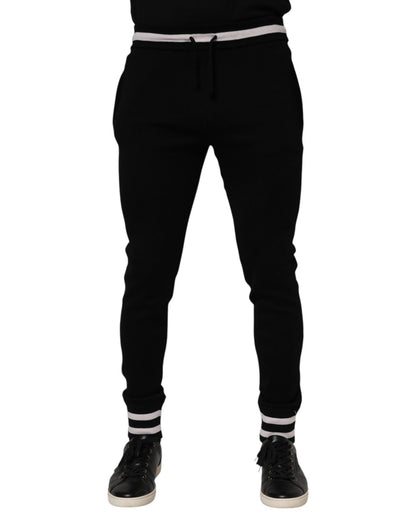 Dolce & Gabbana Black Cotton Men Jogger Sweatpants Pants – IT46 | S par Dolce & Gabbana | Disponible sur Sandy Store ByNet