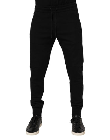 Dolce & Gabbana Black Cotton Men Jogger Sweatpants Pants – IT46 | S par Dolce & Gabbana | Disponible sur Sandy Store ByNet