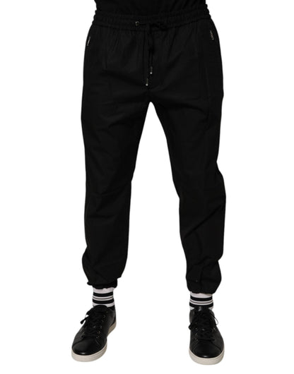 Dolce & Gabbana Black Cotton Men Jogger Sweatpants Pants – IT52 | XL par Dolce & Gabbana | Disponible sur Sandy Store ByNet
