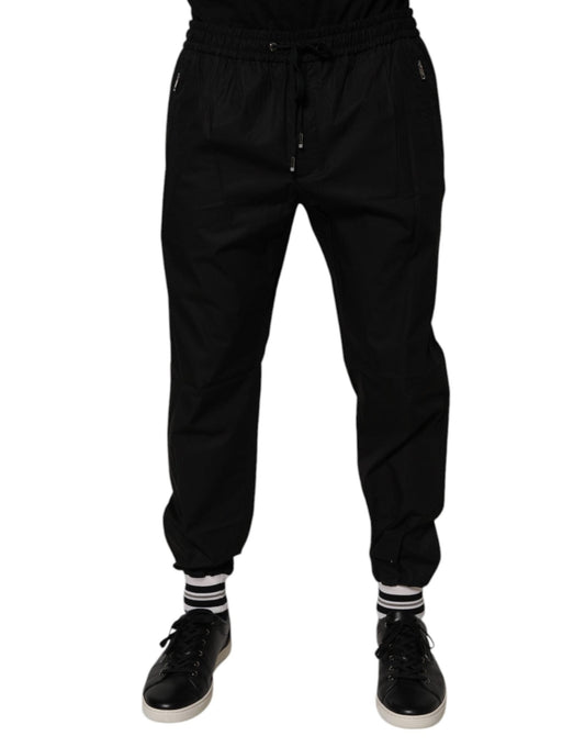 Dolce & Gabbana Black Cotton Men Jogger Sweatpants Pants – IT52 | XL par Dolce & Gabbana | Disponible sur Sandy Store ByNet