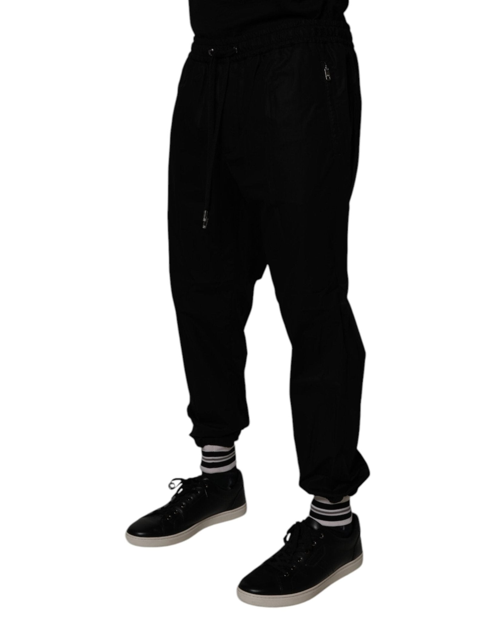 Dolce & Gabbana Black Cotton Men Jogger Sweatpants Pants - Sandy Store ByNet