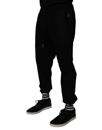 Dolce & Gabbana Black Cotton Men Jogger Sweatpants Pants - Sandy Store ByNet