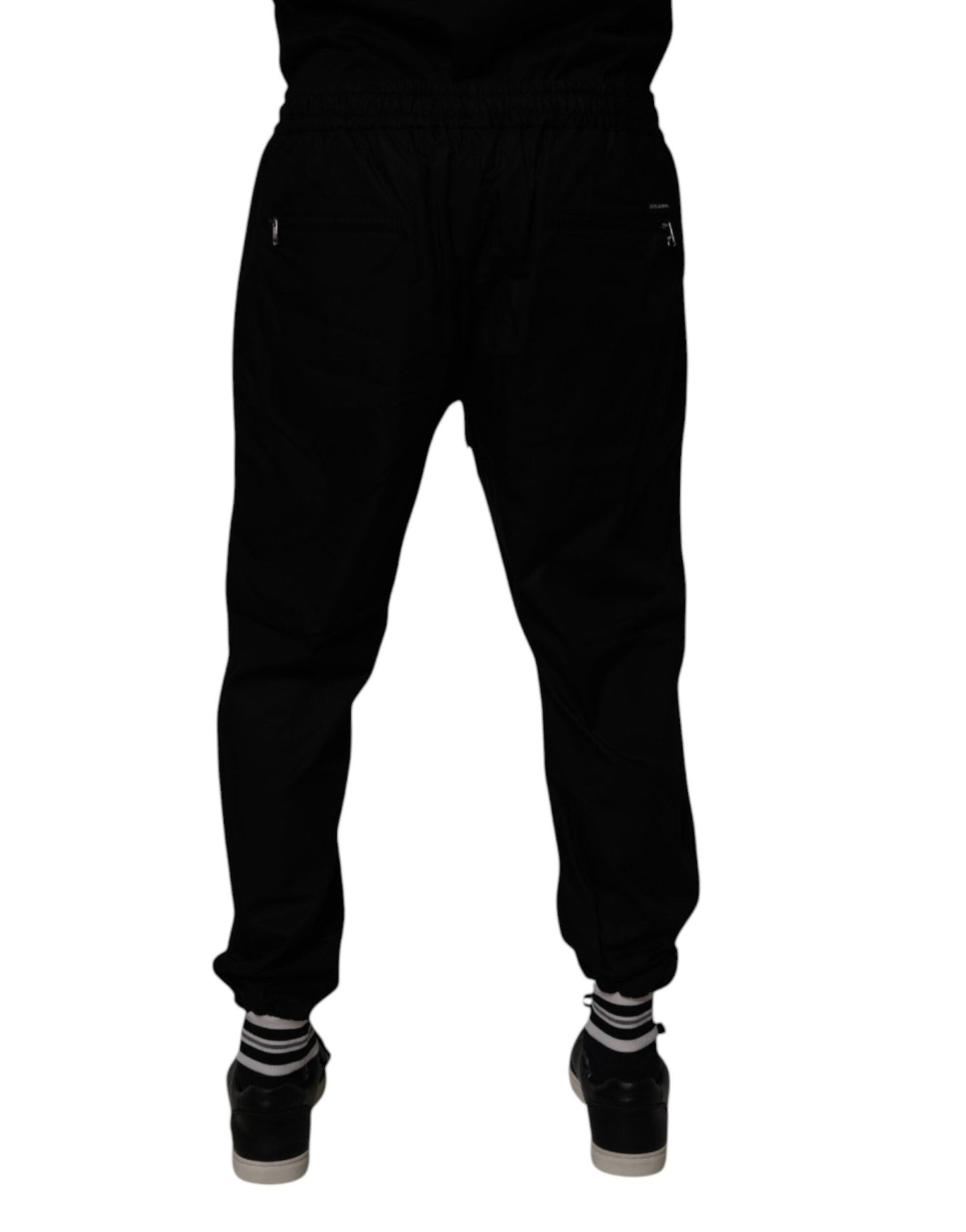 Dolce & Gabbana Black Cotton Men Jogger Sweatpants Pants - Sandy Store ByNet