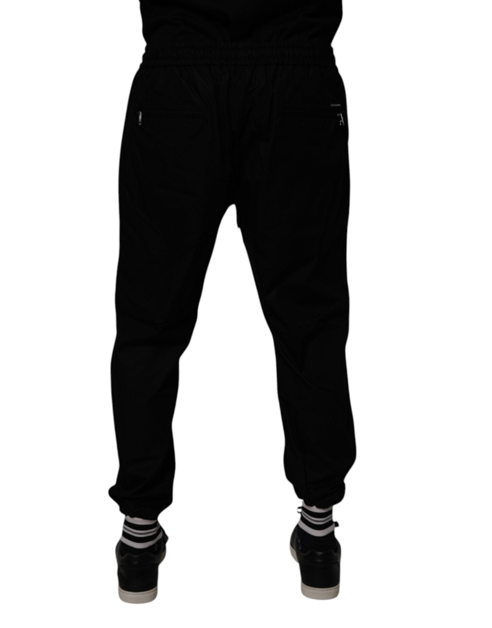 Dolce & Gabbana Black Cotton Men Jogger Sweatpants Pants - Sandy Store ByNet