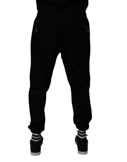 Dolce & Gabbana Black Cotton Men Jogger Sweatpants Pants - Sandy Store ByNet