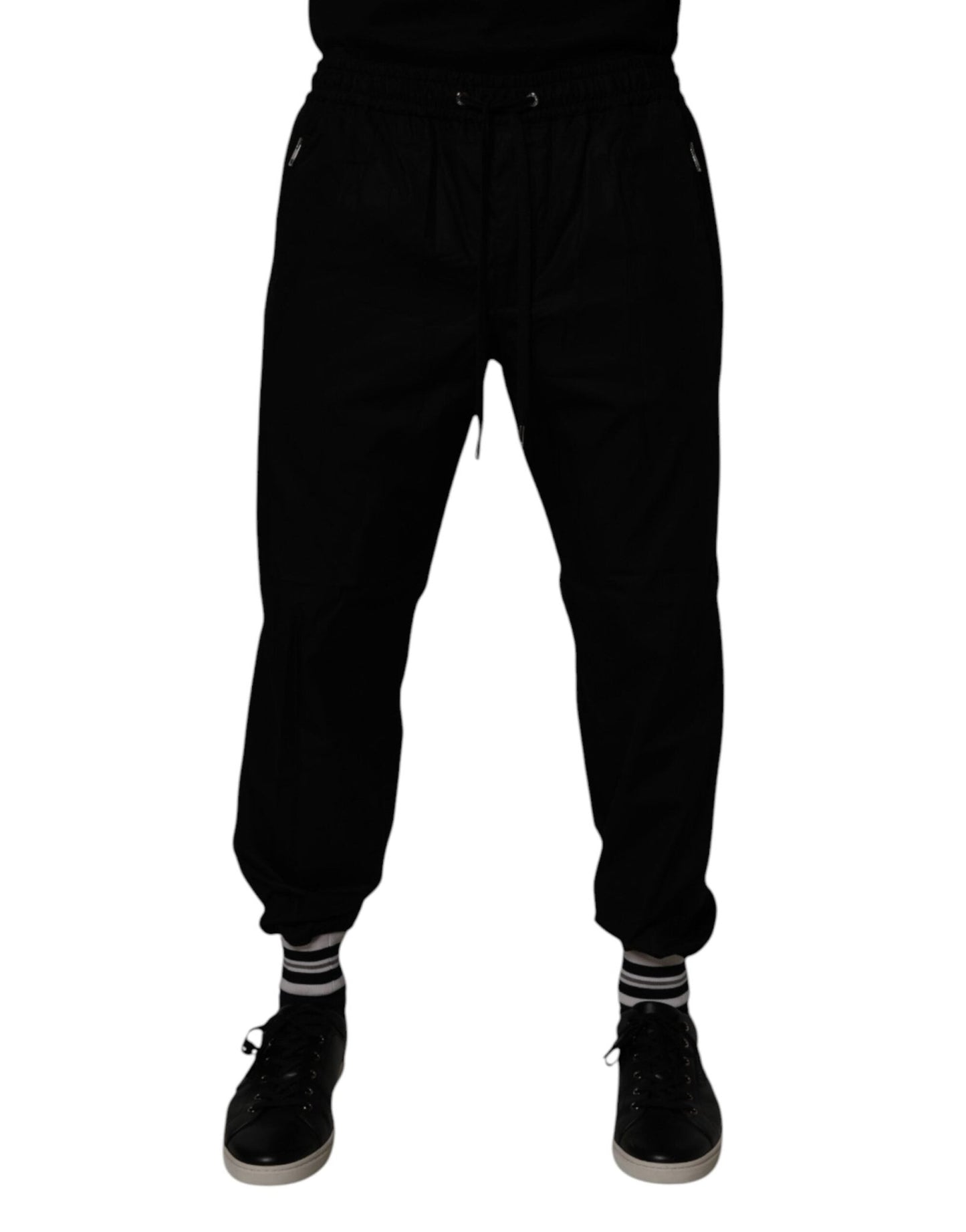 Dolce & Gabbana Black Cotton Men Jogger Sweatpants Pants - Sandy Store ByNet