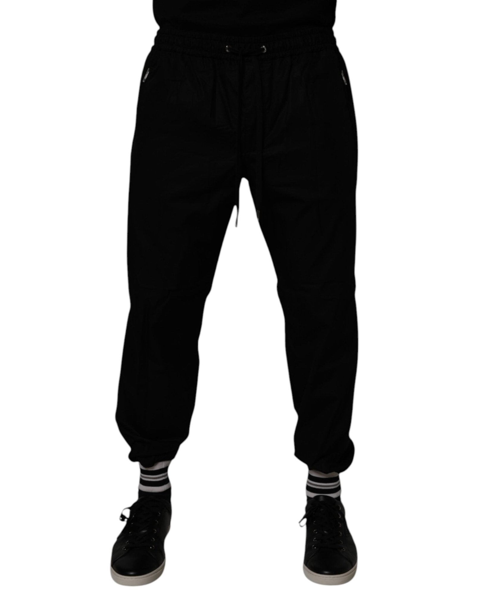 Dolce & Gabbana Black Cotton Men Jogger Sweatpants Pants - Sandy Store ByNet