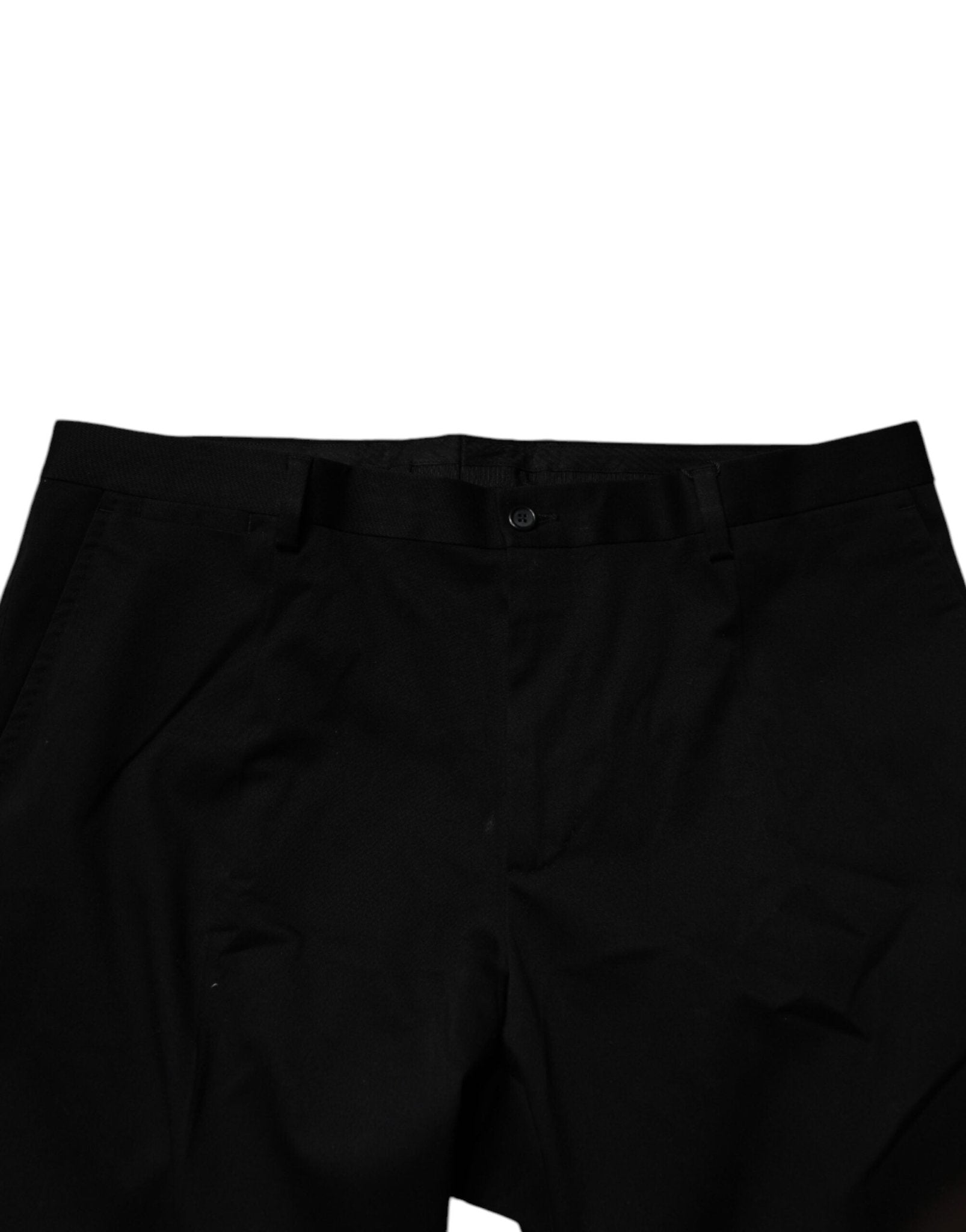 Dolce & Gabbana Black Cotton Men Skinny Dress Formal Pants - Sandy Store ByNet