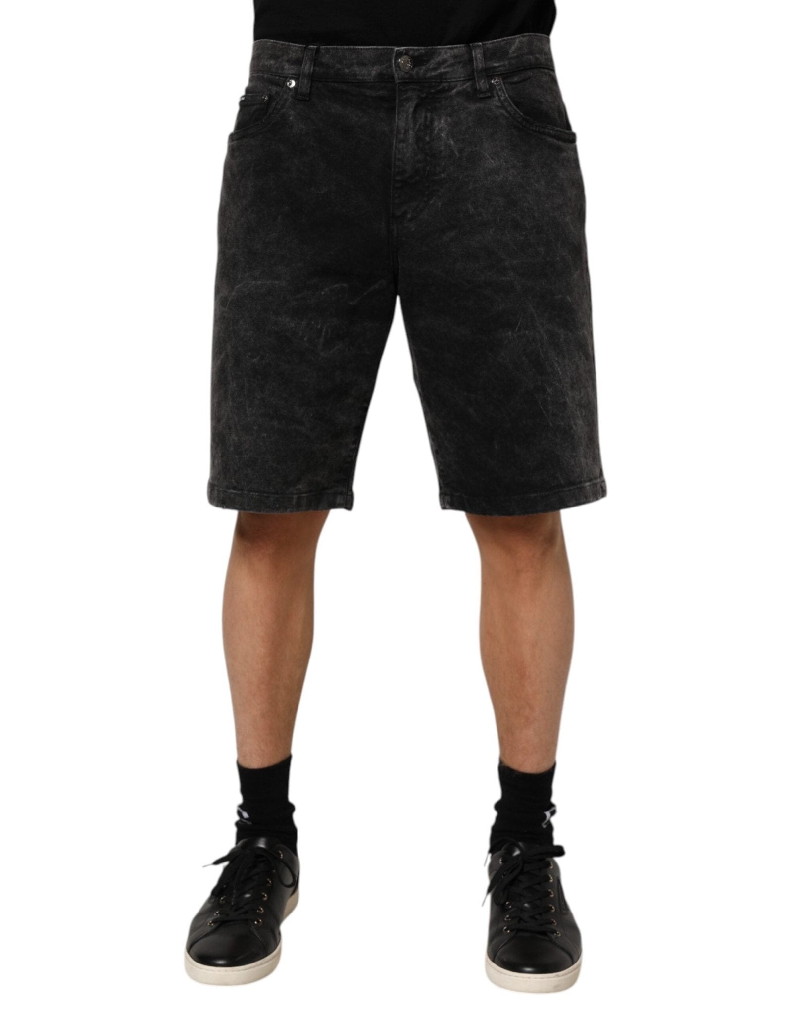Dolce & Gabbana Black Cotton Mid Waist Denim Men Bermuda Short – IT48 | M par Dolce & Gabbana | Disponible sur Sandy Store ByNet