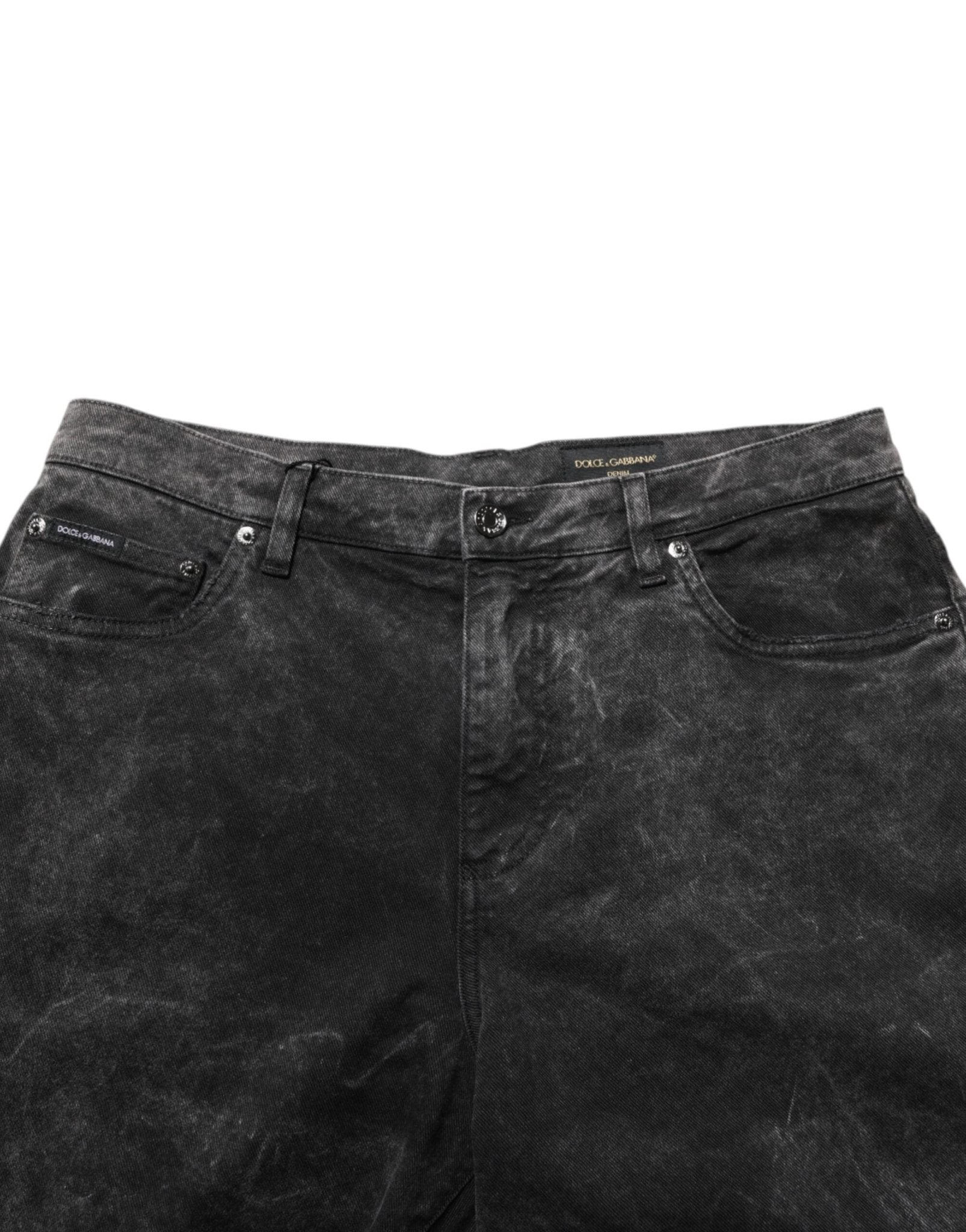 Dolce & Gabbana Black Cotton Mid Waist Denim Men Bermuda Short – IT48 | M par Dolce & Gabbana | Disponible sur Sandy Store ByNet
