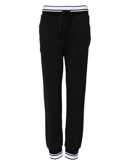 Dolce & Gabbana Black Cotton Mid Waist Jogger Pants – IT38 | XS par Dolce & Gabbana | Disponible sur Sandy Store ByNet