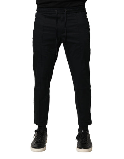 Dolce & Gabbana Black Cotton Mid Waist Jogger Pants – IT46 | S par Dolce & Gabbana | Disponible sur Sandy Store ByNet