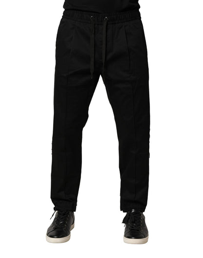 Dolce & Gabbana Black Cotton Mid Waist Jogger Pants – IT50 | L par Dolce & Gabbana | Disponible sur Sandy Store ByNet