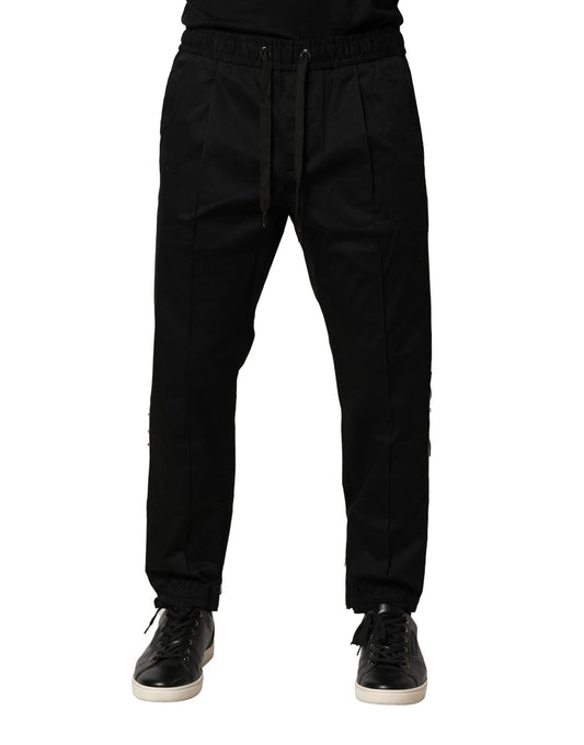 Dolce & Gabbana Black Cotton Mid Waist Jogger Pants – IT50 | L par Dolce & Gabbana | Disponible sur Sandy Store ByNet
