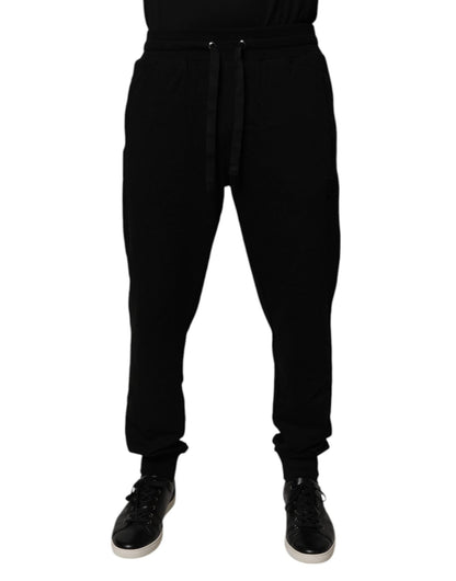 Dolce & Gabbana Black Cotton Mid Waist Jogger Sweatpants Pants – IT48 | M par Dolce & Gabbana | Disponible sur Sandy Store ByNet