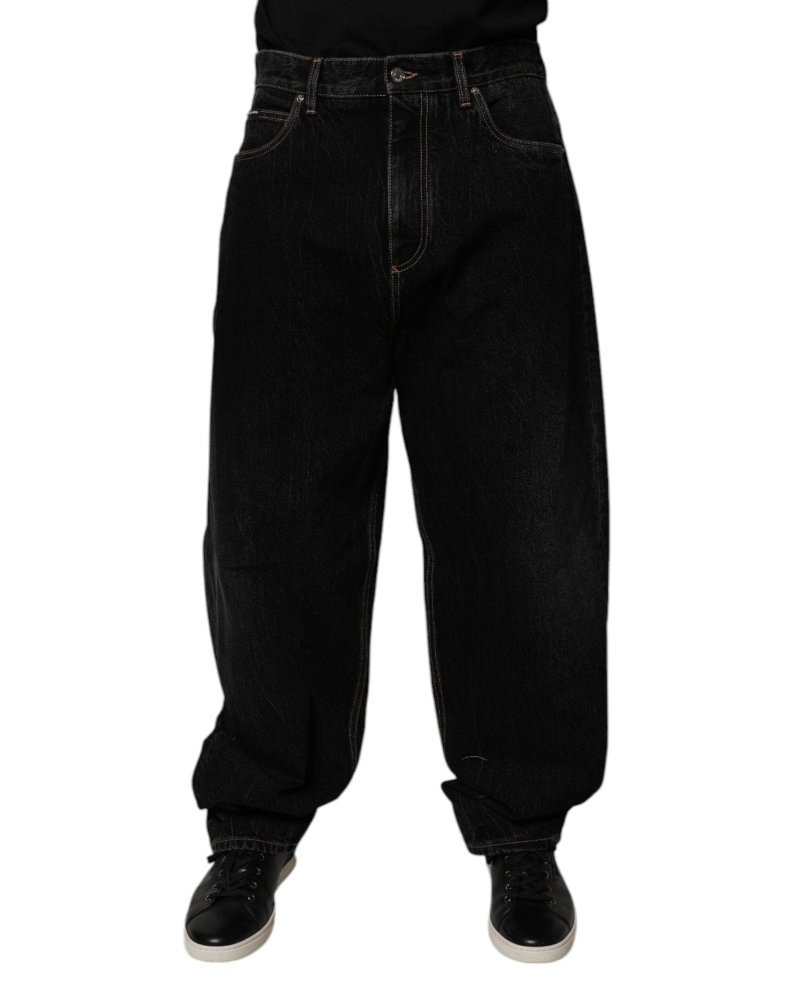 Dolce & Gabbana Black Cotton Mid Waist Wide Leg Denim Jeans – IT48 | M par Dolce & Gabbana | Disponible sur Sandy Store ByNet