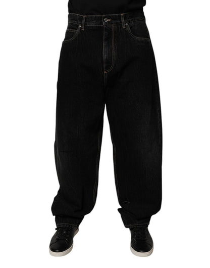Dolce & Gabbana Black Cotton Mid Waist Wide Leg Denim Jeans – IT48 | M par Dolce & Gabbana | Disponible sur Sandy Store ByNet