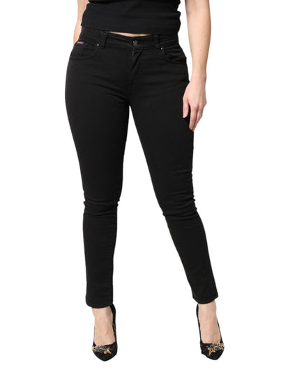 Dolce & Gabbana Black Cotton Mid Waisted Skinny Denim Jeans - Sandy Store ByNet