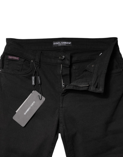 Dolce & Gabbana Black Cotton Mid Waisted Skinny Denim Jeans - Sandy Store ByNet