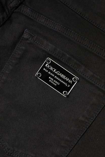 Dolce & Gabbana Black Cotton Mid Waisted Skinny Denim Jeans - Sandy Store ByNet