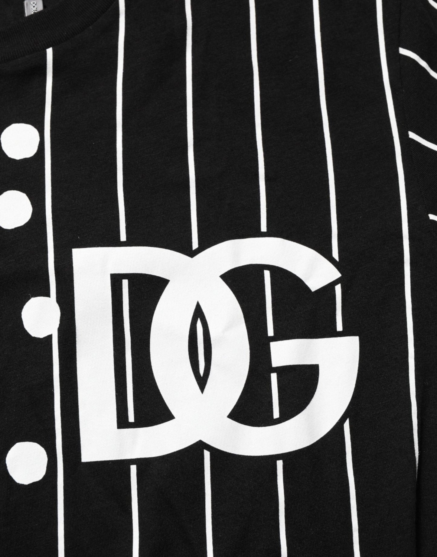 Dolce & Gabbana Black Cotton Polka Dots Round Neck T-shirt – IT46 | S par Dolce & Gabbana | Disponible sur Sandy Store ByNet