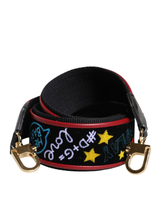 Dolce & Gabbana Black Cotton Printed Bag Shoulder Strap – par Dolce & Gabbana | Disponible sur Sandy Store ByNet