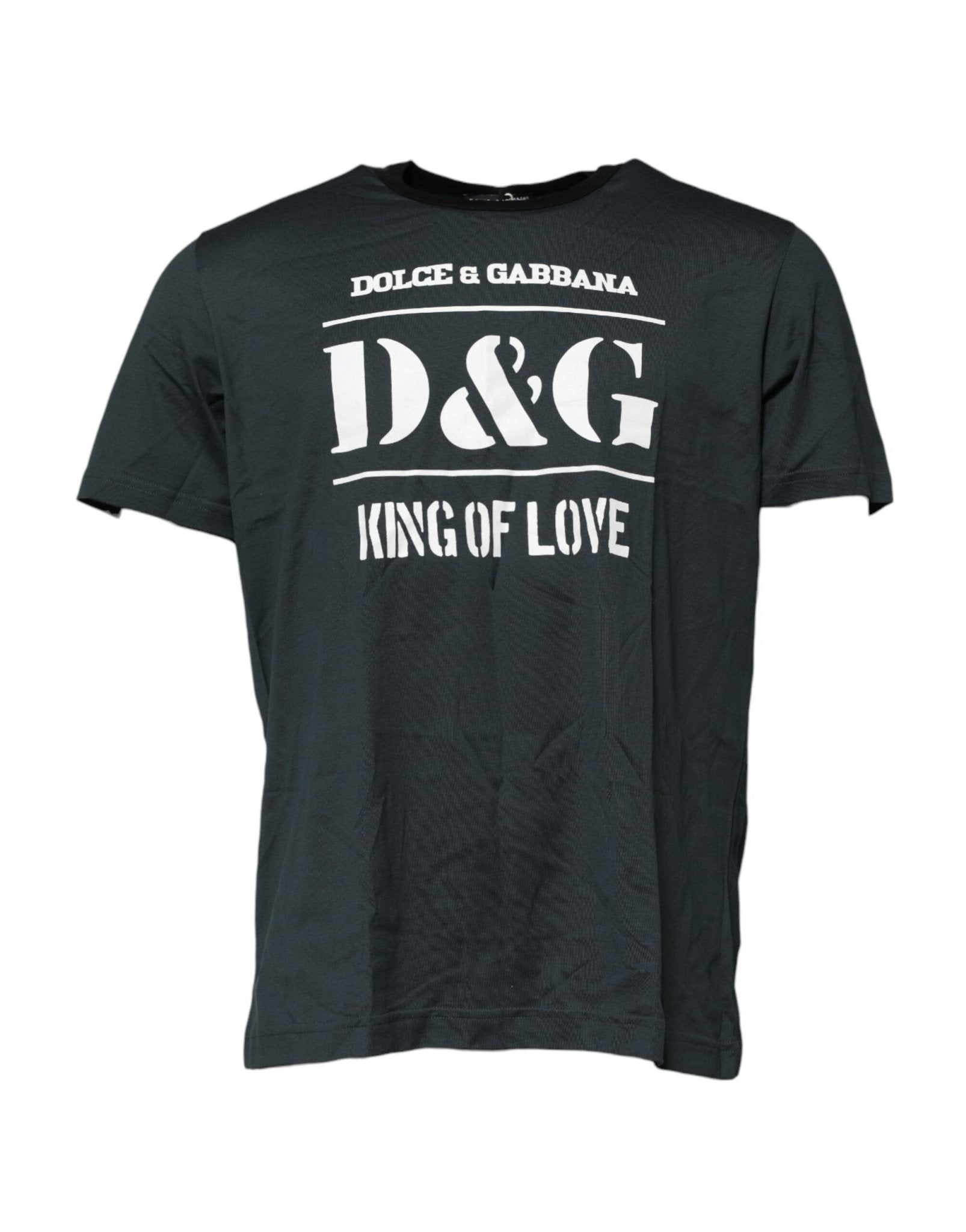 Dolce & Gabbana Black Cotton Printed Short Sleeves T-shirt – IT56 | XXL par Dolce & Gabbana | Disponible sur Sandy Store ByNet