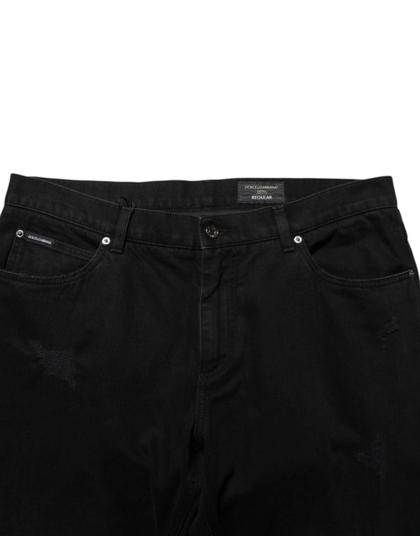 Dolce & Gabbana Black Cotton Regular Denim Men Trouser Jeans – IT56 | XXL par Dolce & Gabbana | Disponible sur Sandy Store ByNet